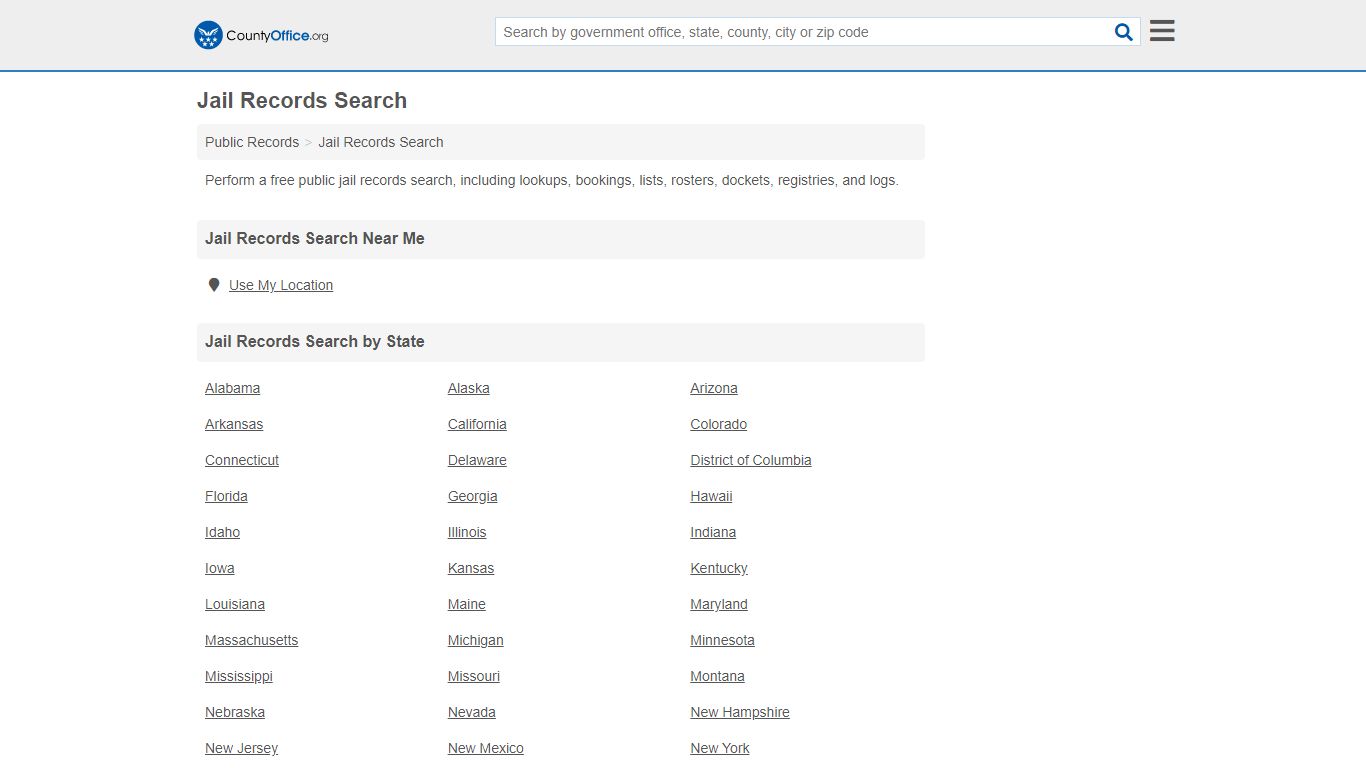 Jail Records Search (Jail Rosters & Records) - County Office